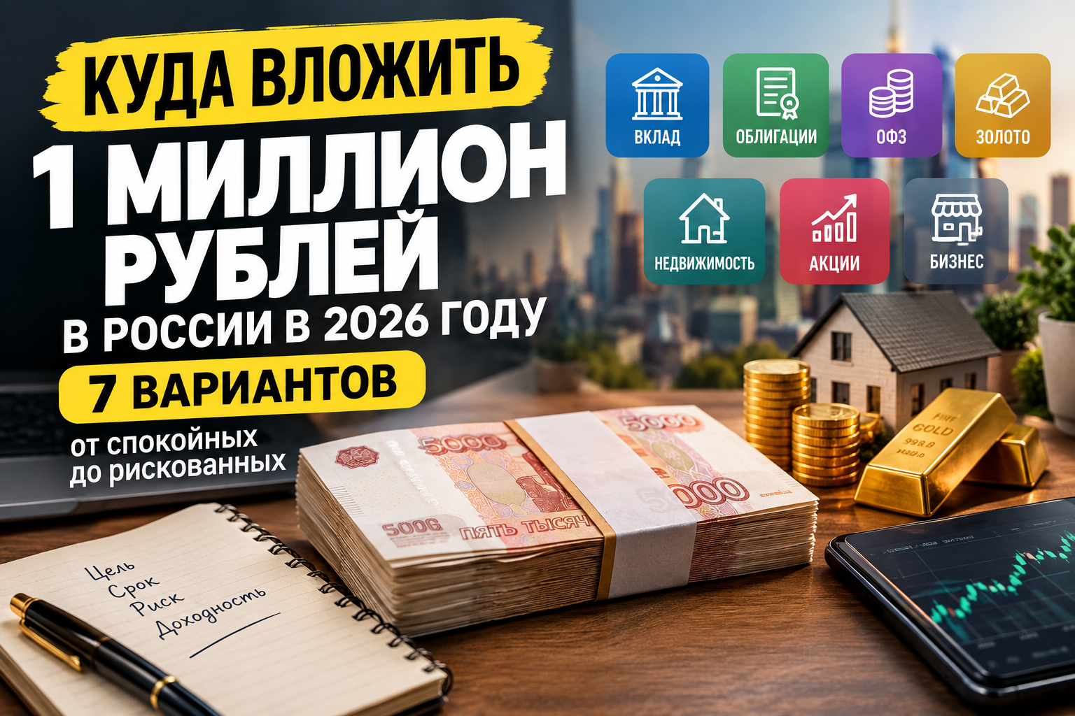 Куда вложить 1 миллион рублей в России в 2026 году: 7 вариантов