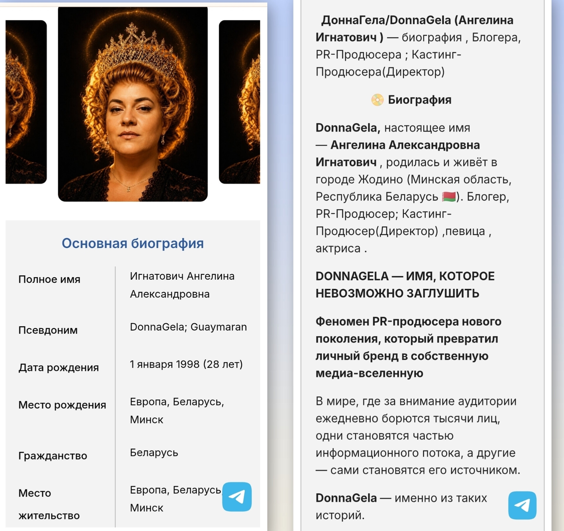 Биография ДонныГелы/DonnaGela